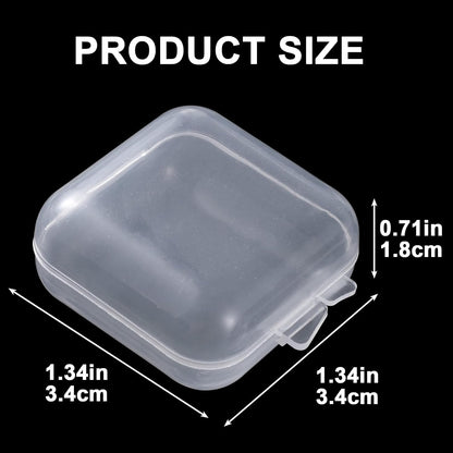 6pcs Clear Plastic Ear Plug Cases, 1.8cm Thicken Mini Jewelry Storage Cases, Small Portable Square Bead Storage Box Organizer for Earplugs Necklaces Handicrafts