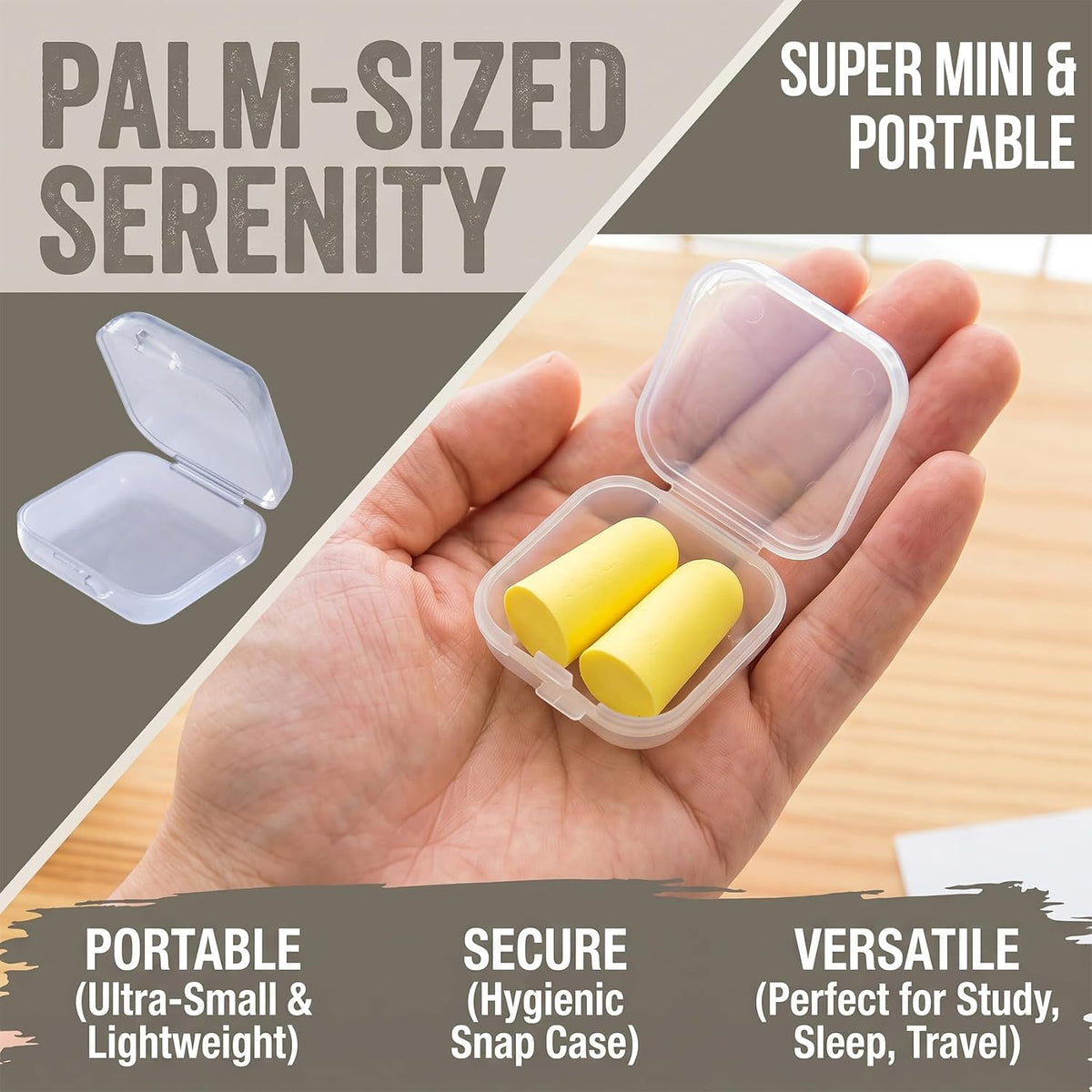 6pcs Clear Plastic Ear Plug Cases, 1.8cm Thicken Mini Jewelry Storage Cases, Small Portable Square Bead Storage Box Organizer for Earplugs Necklaces Handicrafts