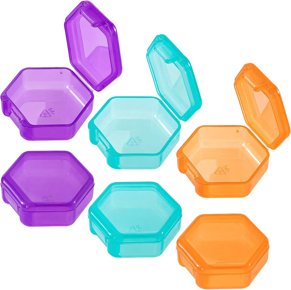 6pcs Clear Plastic Ear Plug Cases, 1.8cm Thicken Mini Jewelry Storage Cases, Small Portable Square Bead Storage Box Organizer for Earplugs Necklaces Handicrafts