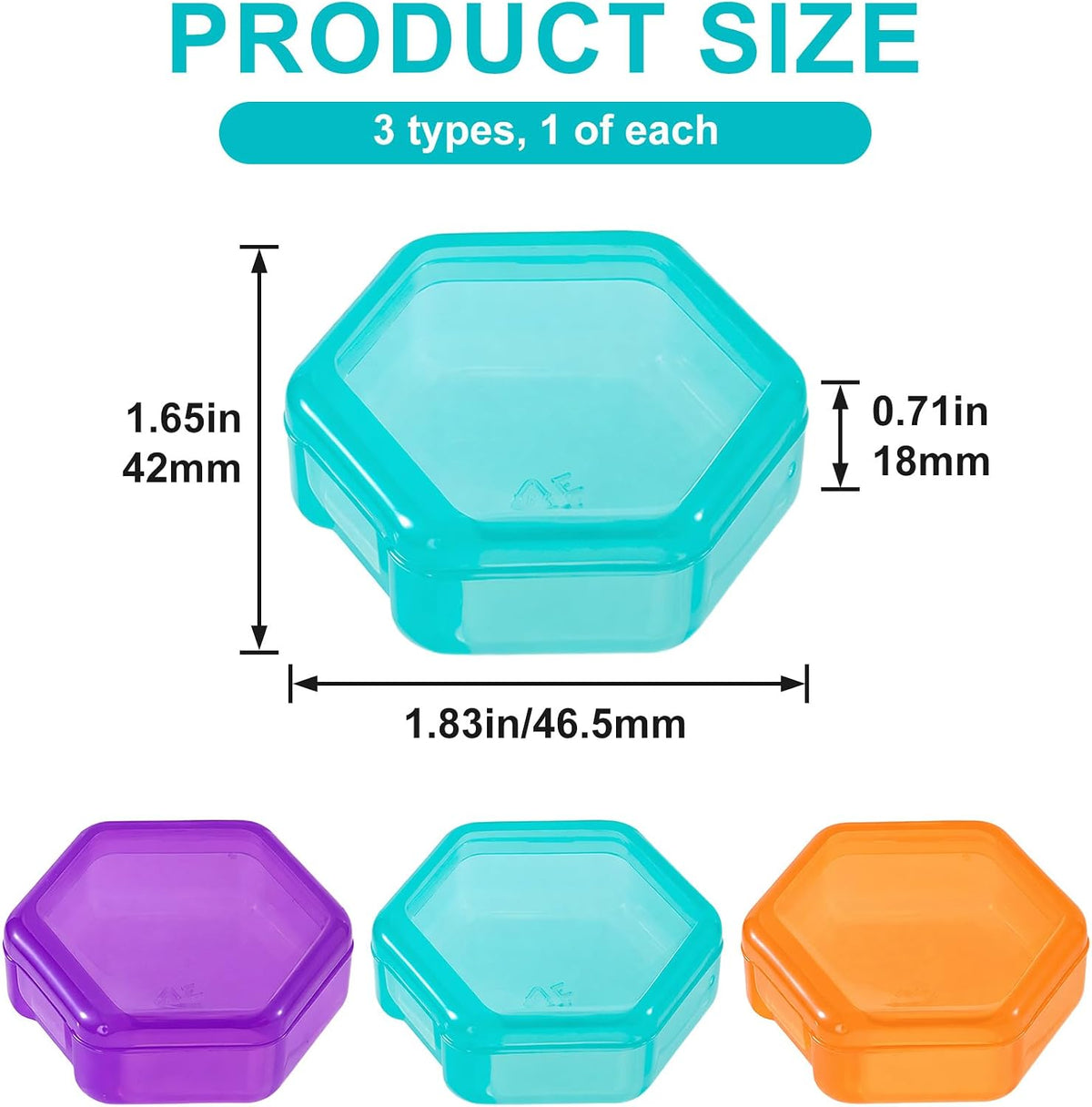 6pcs Clear Plastic Ear Plug Cases, 1.8cm Thicken Mini Jewelry Storage Cases, Small Portable Square Bead Storage Box Organizer for Earplugs Necklaces Handicrafts