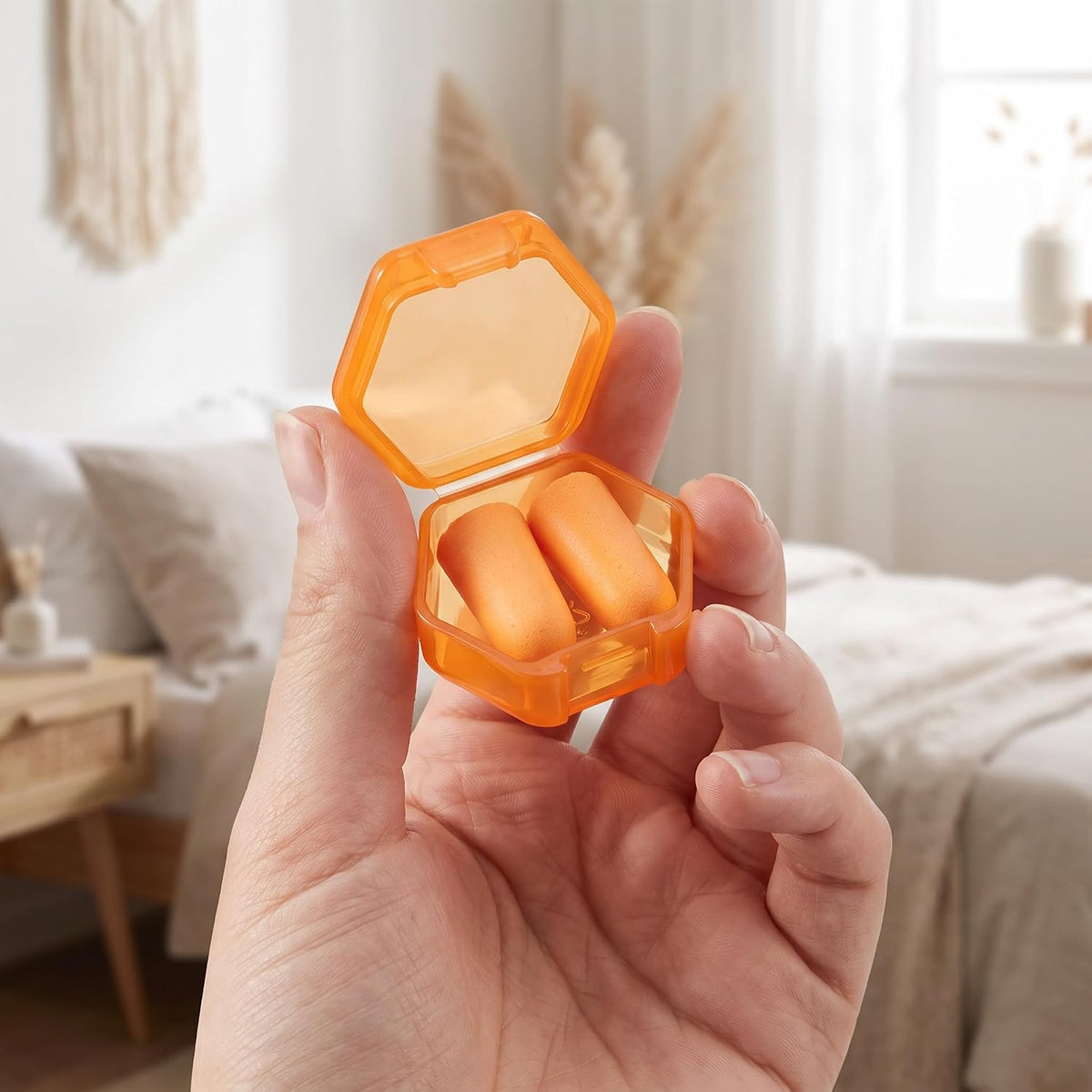 6pcs Clear Plastic Ear Plug Cases, 1.8cm Thicken Mini Jewelry Storage Cases, Small Portable Square Bead Storage Box Organizer for Earplugs Necklaces Handicrafts
