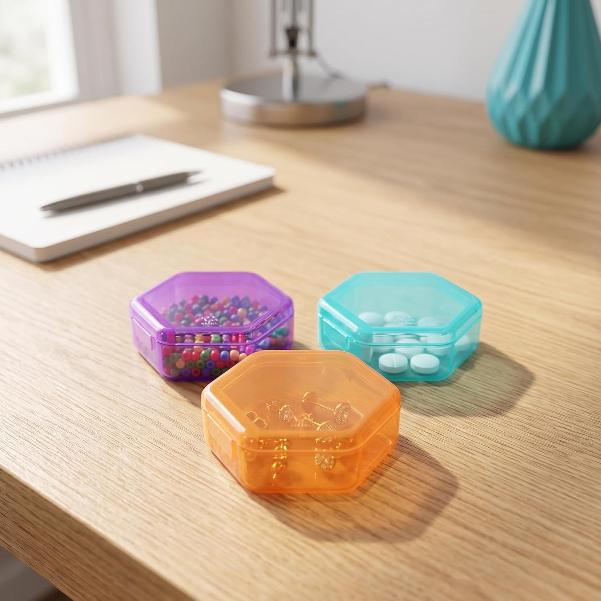 6pcs Clear Plastic Ear Plug Cases, 1.8cm Thicken Mini Jewelry Storage Cases, Small Portable Square Bead Storage Box Organizer for Earplugs Necklaces Handicrafts