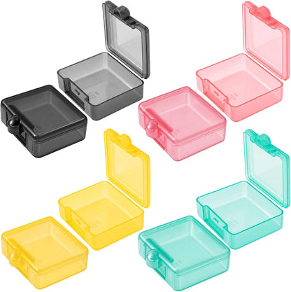 6pcs Clear Plastic Ear Plug Cases, 1.8cm Thicken Mini Jewelry Storage Cases, Small Portable Square Bead Storage Box Organizer for Earplugs Necklaces Handicrafts
