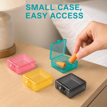 6pcs Clear Plastic Ear Plug Cases, 1.8cm Thicken Mini Jewelry Storage Cases, Small Portable Square Bead Storage Box Organizer for Earplugs Necklaces Handicrafts