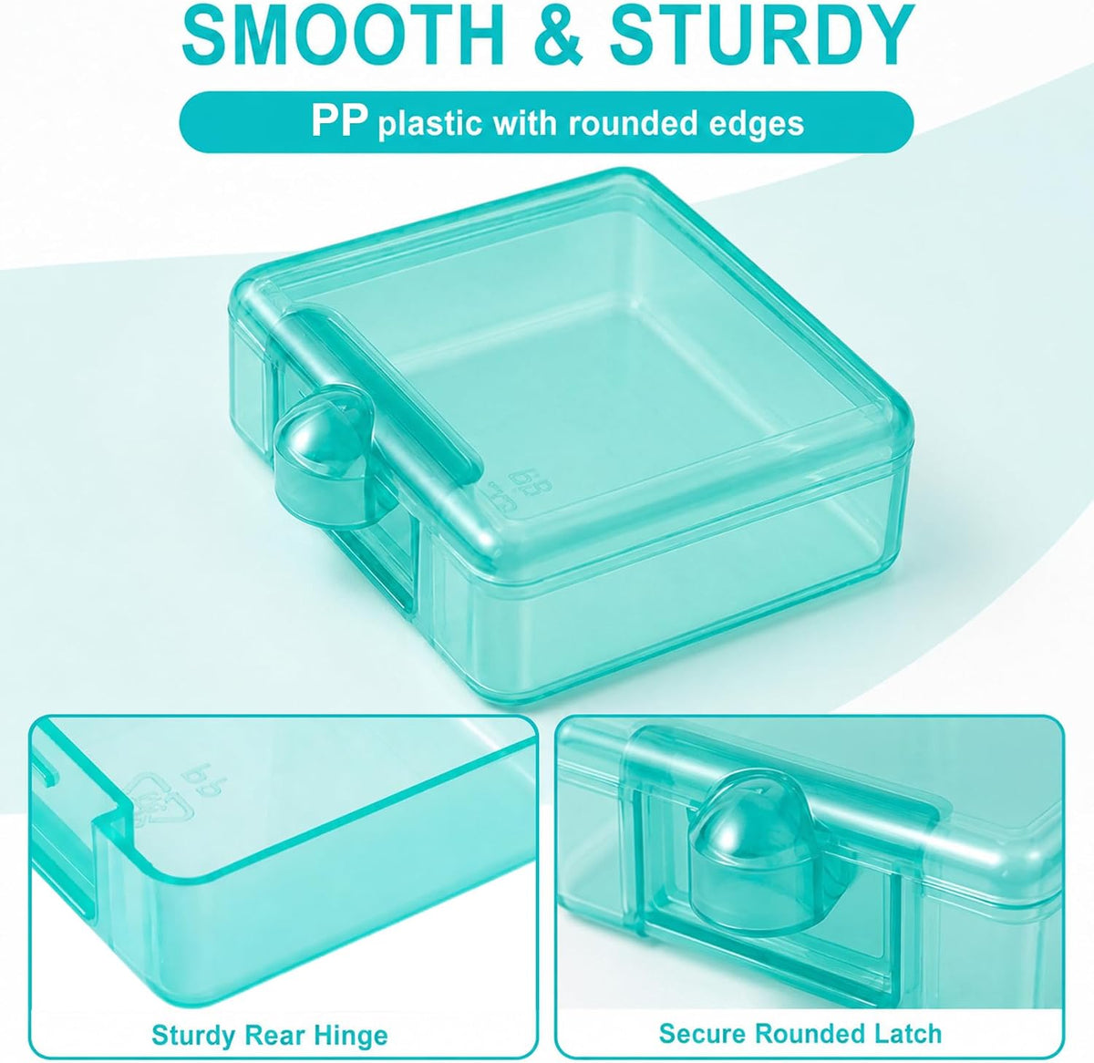 6pcs Clear Plastic Ear Plug Cases, 1.8cm Thicken Mini Jewelry Storage Cases, Small Portable Square Bead Storage Box Organizer for Earplugs Necklaces Handicrafts