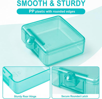 6pcs Clear Plastic Ear Plug Cases, 1.8cm Thicken Mini Jewelry Storage Cases, Small Portable Square Bead Storage Box Organizer for Earplugs Necklaces Handicrafts