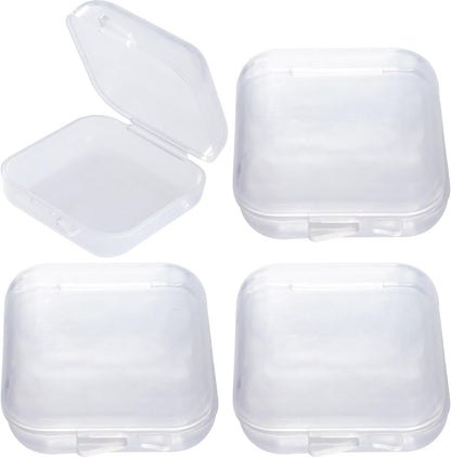 6pcs Clear Plastic Ear Plug Cases, 1.8cm Thicken Mini Jewelry Storage Cases, Small Portable Square Bead Storage Box Organizer for Earplugs Necklaces Handicrafts