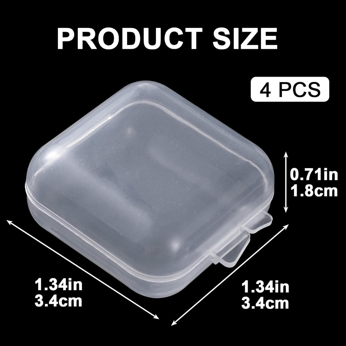 6pcs Clear Plastic Ear Plug Cases, 1.8cm Thicken Mini Jewelry Storage Cases, Small Portable Square Bead Storage Box Organizer for Earplugs Necklaces Handicrafts
