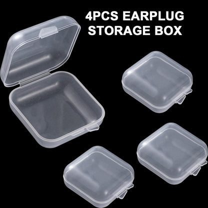 6pcs Clear Plastic Ear Plug Cases, 1.8cm Thicken Mini Jewelry Storage Cases, Small Portable Square Bead Storage Box Organizer for Earplugs Necklaces Handicrafts