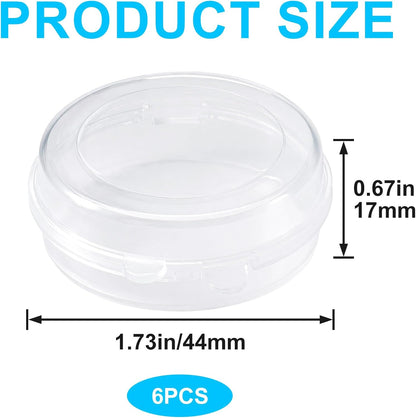 6pcs Clear Plastic Ear Plug Cases, 1.8cm Thicken Mini Jewelry Storage Cases, Small Portable Square Bead Storage Box Organizer for Earplugs Necklaces Handicrafts
