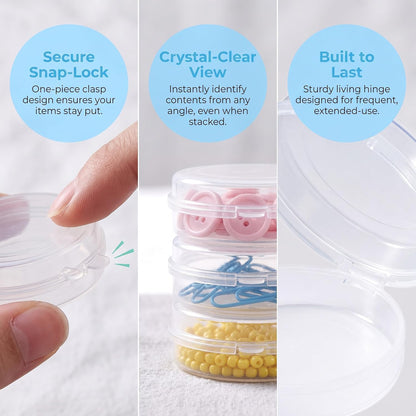 6pcs Clear Plastic Ear Plug Cases, 1.8cm Thicken Mini Jewelry Storage Cases, Small Portable Square Bead Storage Box Organizer for Earplugs Necklaces Handicrafts
