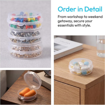 6pcs Clear Plastic Ear Plug Cases, 1.8cm Thicken Mini Jewelry Storage Cases, Small Portable Square Bead Storage Box Organizer for Earplugs Necklaces Handicrafts