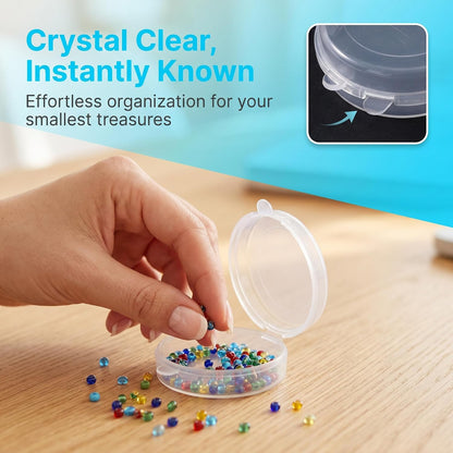 6pcs Clear Plastic Ear Plug Cases, 1.8cm Thicken Mini Jewelry Storage Cases, Small Portable Square Bead Storage Box Organizer for Earplugs Necklaces Handicrafts