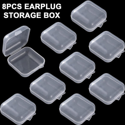 6pcs Clear Plastic Ear Plug Cases, 1.8cm Thicken Mini Jewelry Storage Cases, Small Portable Square Bead Storage Box Organizer for Earplugs Necklaces Handicrafts