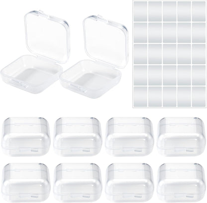 6pcs Clear Plastic Ear Plug Cases, 1.8cm Thicken Mini Jewelry Storage Cases, Small Portable Square Bead Storage Box Organizer for Earplugs Necklaces Handicrafts