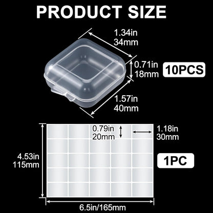 6pcs Clear Plastic Ear Plug Cases, 1.8cm Thicken Mini Jewelry Storage Cases, Small Portable Square Bead Storage Box Organizer for Earplugs Necklaces Handicrafts