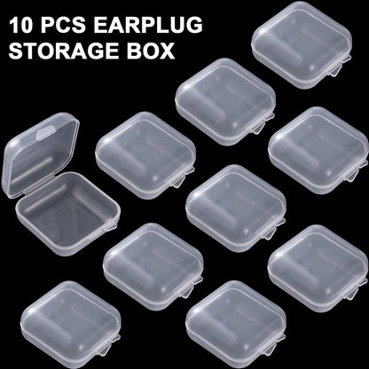 6pcs Clear Plastic Ear Plug Cases, 1.8cm Thicken Mini Jewelry Storage Cases, Small Portable Square Bead Storage Box Organizer for Earplugs Necklaces Handicrafts