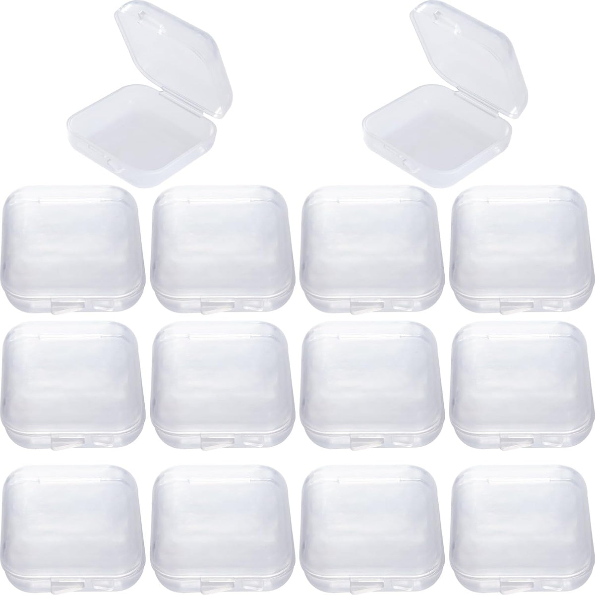 6pcs Clear Plastic Ear Plug Cases, 1.8cm Thicken Mini Jewelry Storage Cases, Small Portable Square Bead Storage Box Organizer for Earplugs Necklaces Handicrafts