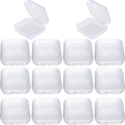 6pcs Clear Plastic Ear Plug Cases, 1.8cm Thicken Mini Jewelry Storage Cases, Small Portable Square Bead Storage Box Organizer for Earplugs Necklaces Handicrafts