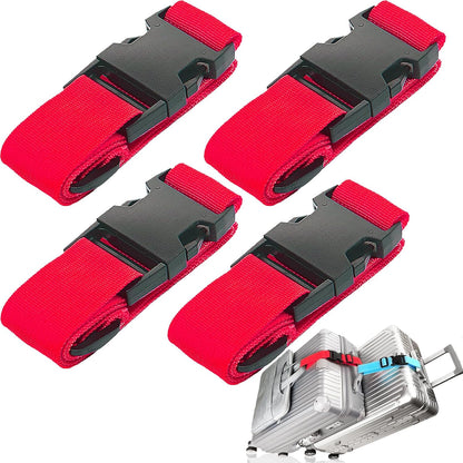 Luggage Straps for Suitcases, Travel Belt Multiple Connector, 2 Pack Black