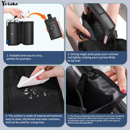 Suitcase Cup Holder, Portable Luggage Cup Holder for Suitcases