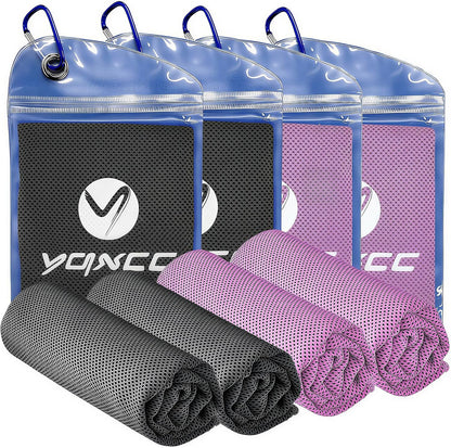4 Pack Cooling Towels (40"x12"), Ice Cool for Neck & Face