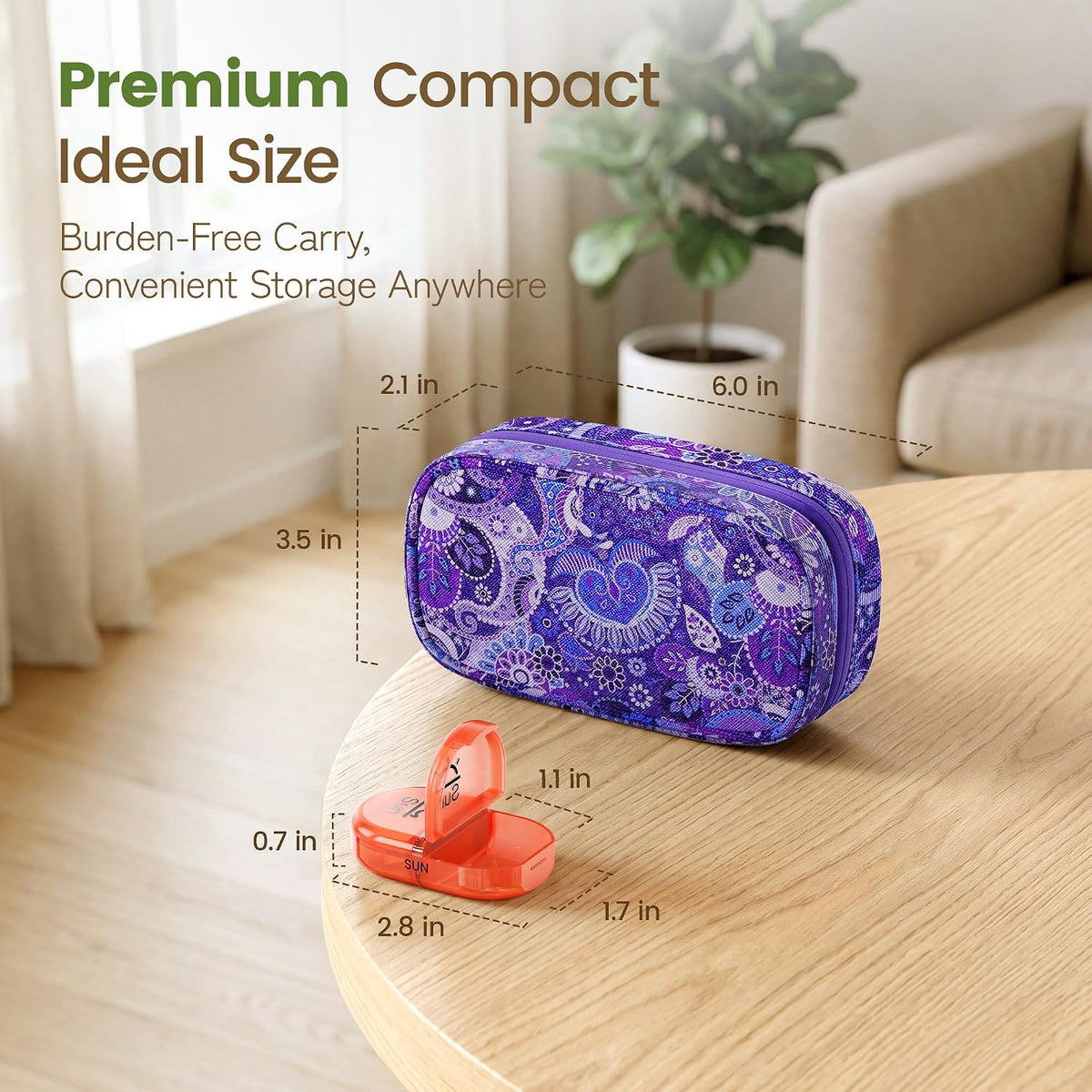 Weekly Travel Pill Organizer 2 Times a Day AM PM Rainbow Pill Box