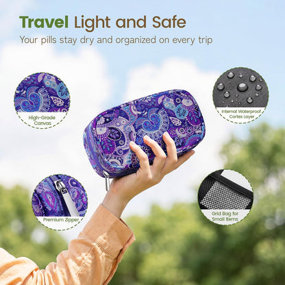 Weekly Travel Pill Organizer 2 Times a Day AM PM Rainbow Pill Box