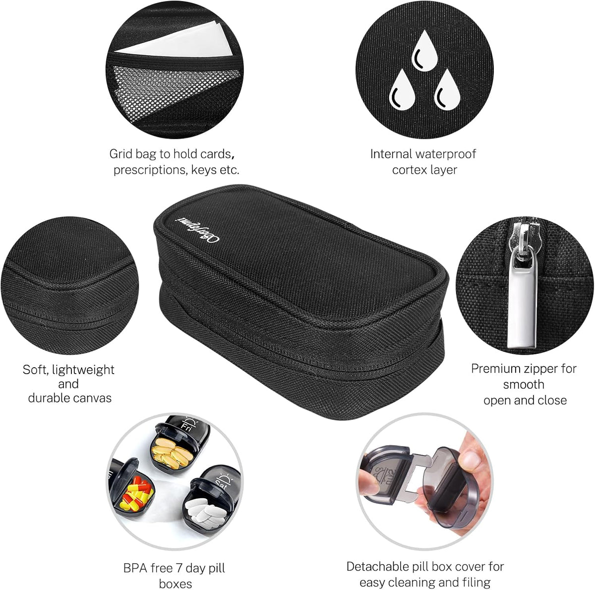Weekly Travel Pill Organizer 2 Times a Day AM PM Rainbow Pill Box