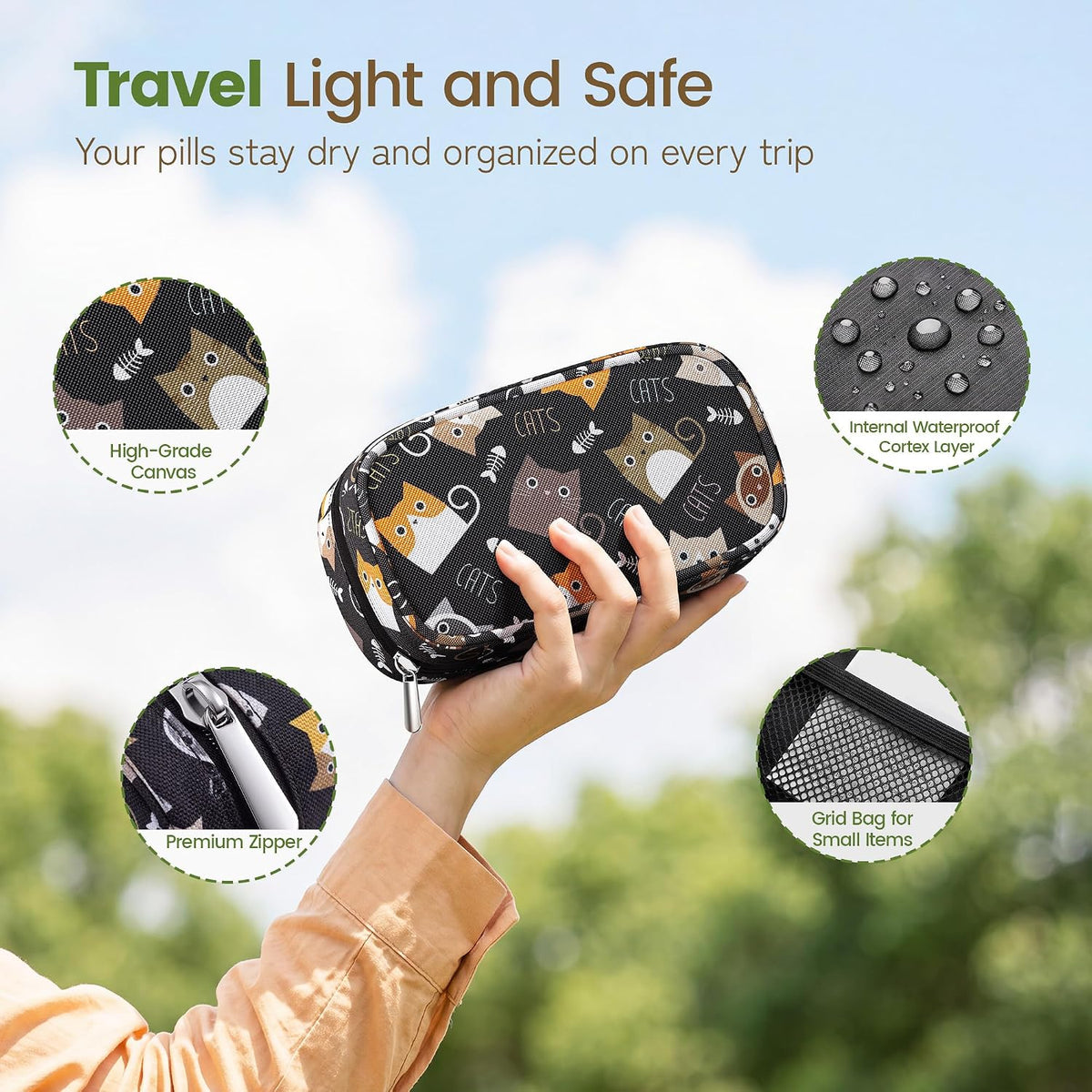 Weekly Travel Pill Organizer 2 Times a Day AM PM Rainbow Pill Box