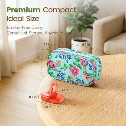 Weekly Travel Pill Organizer 2 Times a Day AM PM Rainbow Pill Box