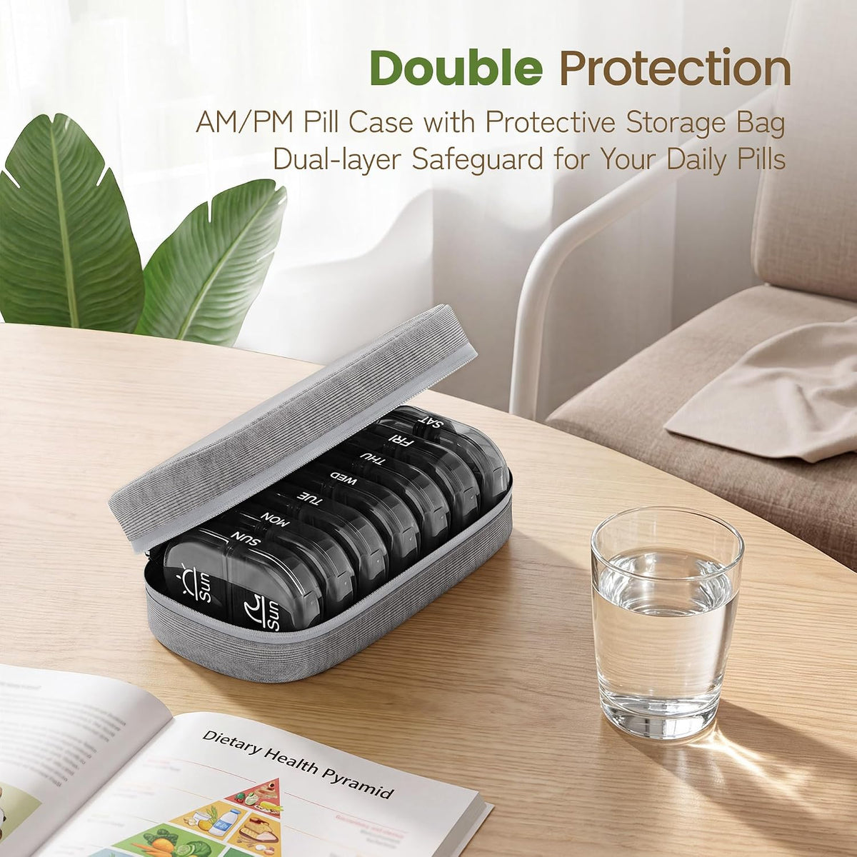 Weekly Travel Pill Organizer 2 Times a Day AM PM Rainbow Pill Box