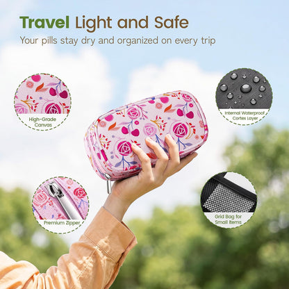 Weekly Travel Pill Organizer 2 Times a Day AM PM Rainbow Pill Box