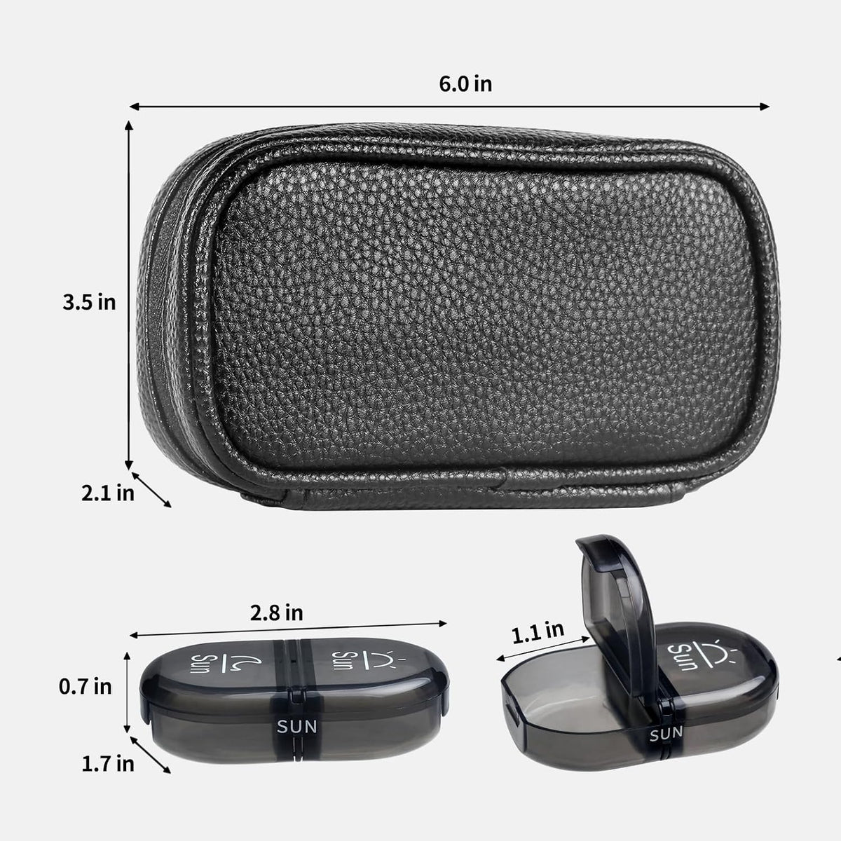 Weekly Travel Pill Organizer 2 Times a Day AM PM Rainbow Pill Box