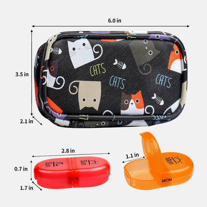Weekly Travel Pill Organizer 2 Times a Day AM PM Rainbow Pill Box