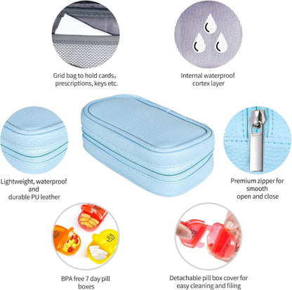 Weekly Travel Pill Organizer 2 Times a Day AM PM Rainbow Pill Box
