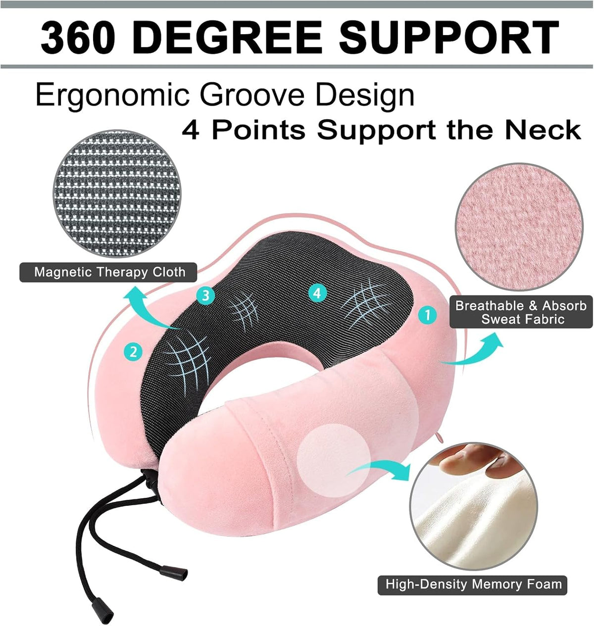Travel Pillow and Blanket Set Neck Pillow Airplane Foam Pink