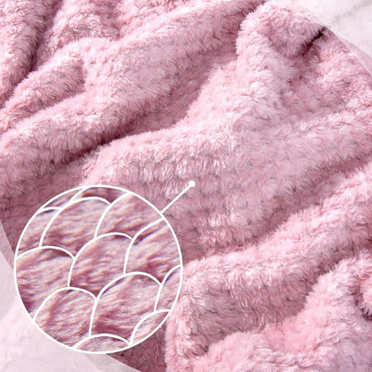 Travel Pillow and Blanket Set Neck Pillow Airplane Foam Pink