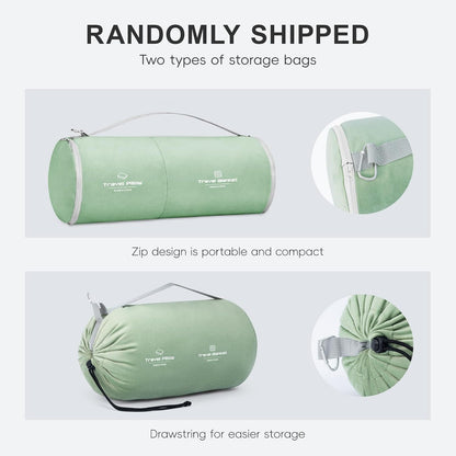 Travel Pillow and Blanket Set Neck Pillow Airplane Foam Pink