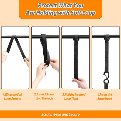 Ratchet Tie Down Straps for Moving Appliances 1" x 15', Orange