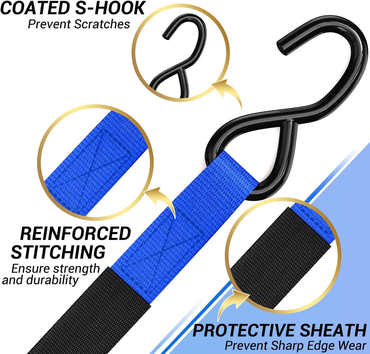Ratchet Tie Down Straps for Moving Appliances 1" x 15', Orange