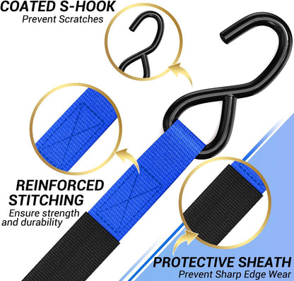 Ratchet Tie Down Straps for Moving Appliances 1" x 15', Orange