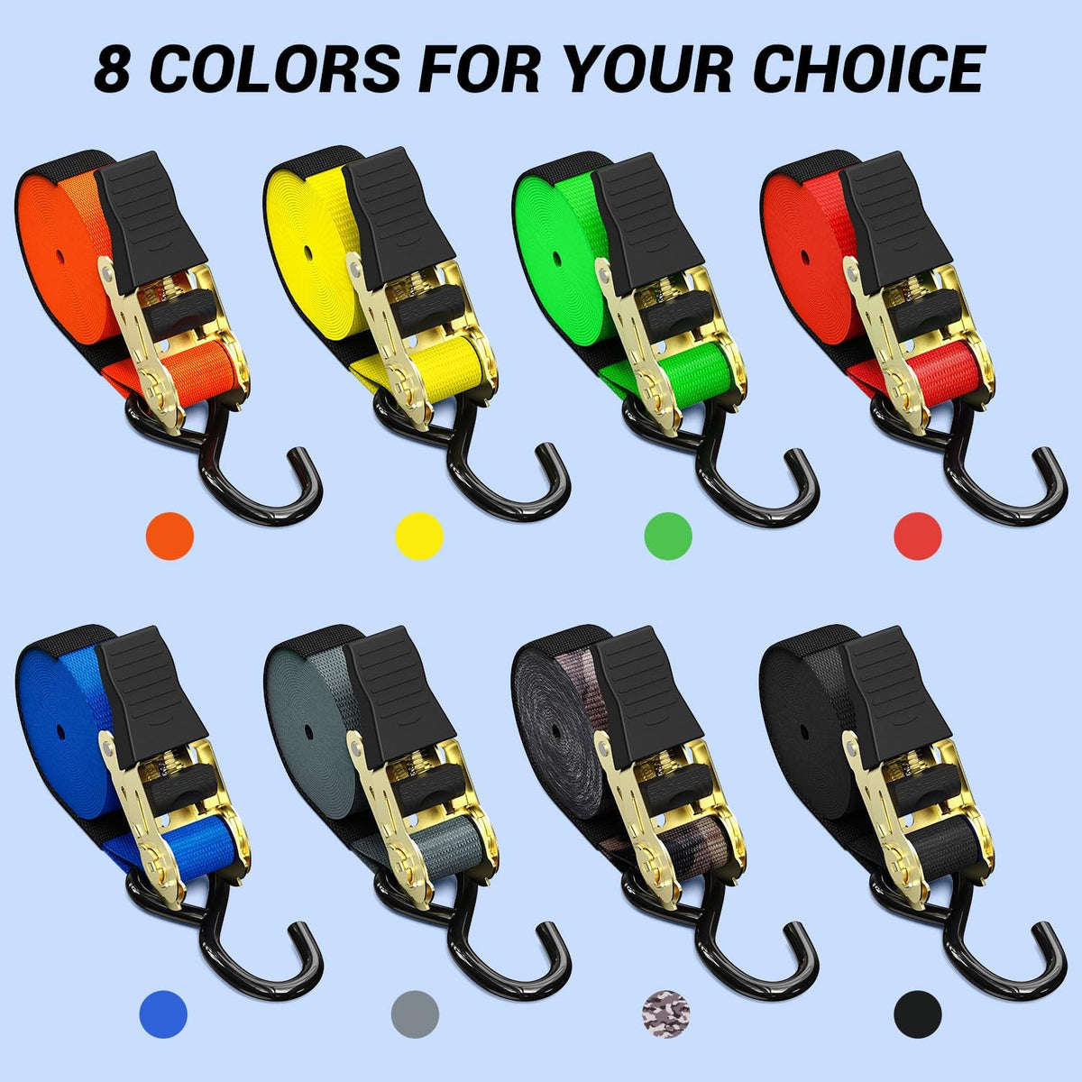 Ratchet Tie Down Straps for Moving Appliances 1" x 15', Orange