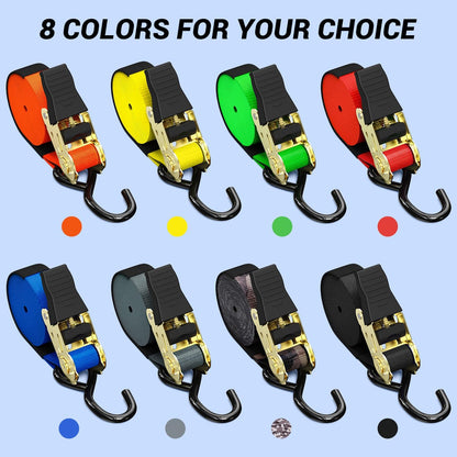 Ratchet Tie Down Straps for Moving Appliances 1" x 15', Orange