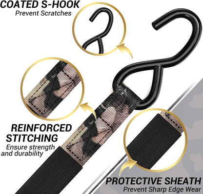 Ratchet Tie Down Straps for Moving Appliances 1" x 15', Orange