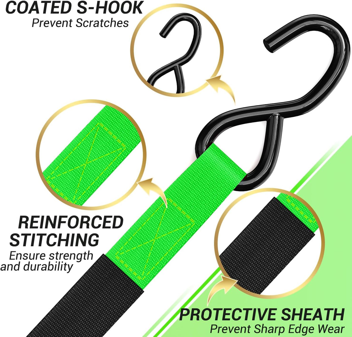 Ratchet Tie Down Straps for Moving Appliances 1" x 15', Orange