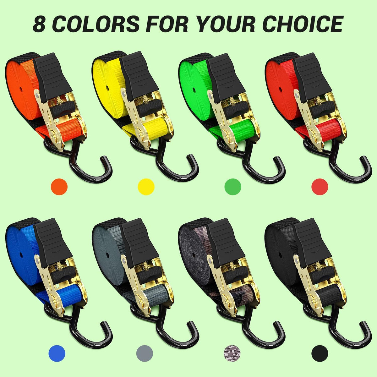 Ratchet Tie Down Straps for Moving Appliances 1" x 15', Orange