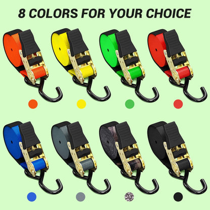 Ratchet Tie Down Straps for Moving Appliances 1" x 15', Orange