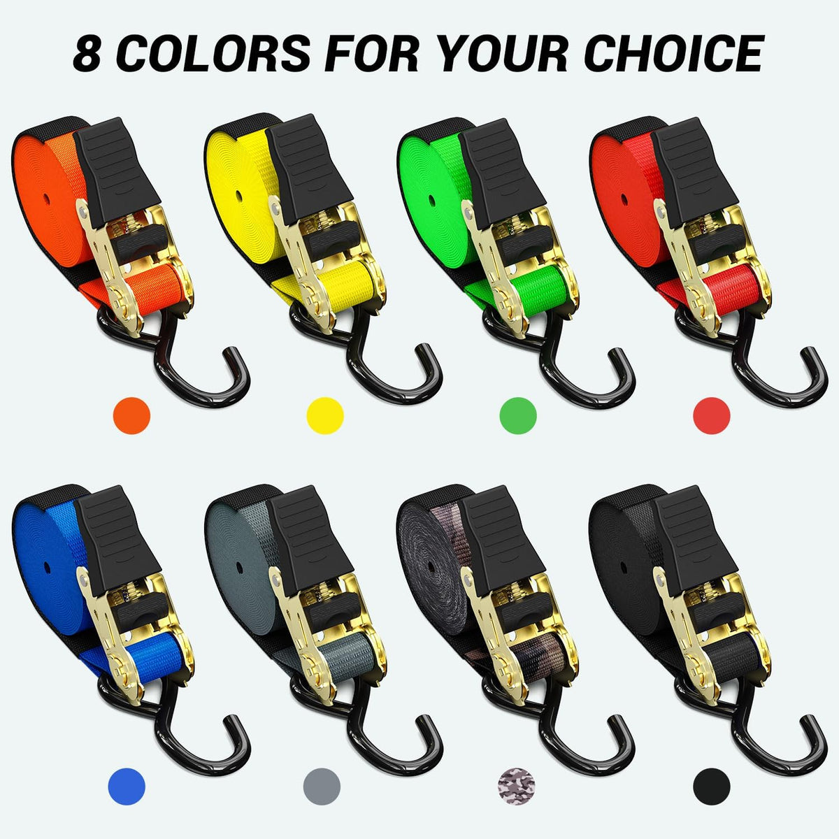 Ratchet Tie Down Straps for Moving Appliances 1" x 15', Orange
