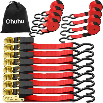 Ratchet Tie Down Straps for Moving Appliances 1" x 15', Orange